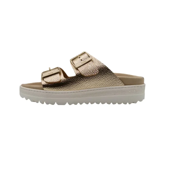 Ciabatte donna Duna Klit KW15Look york platino vista laterale