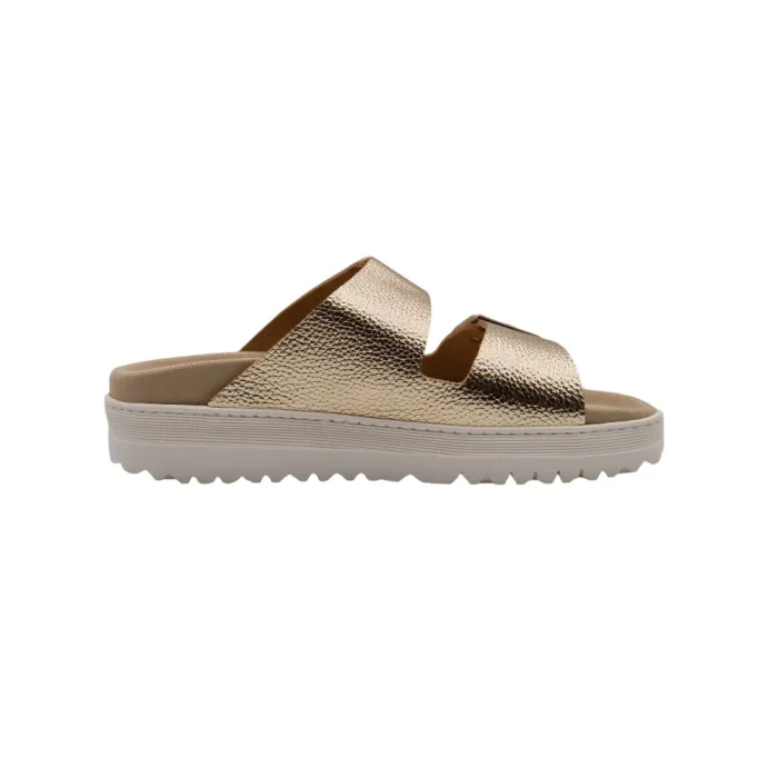 Ciabatte donna Duna Klit KW15Look york platino vista mediale