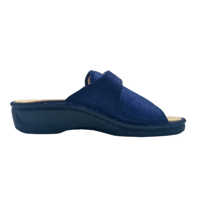 Ciabatte donna elasticizzate Hergos H150 nieve blu vista mediale