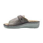 Ciabatte donna elasticizzate Hergos H150 nieve tortora vista laterale