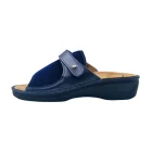 Ciabatte donna elasticizzate Hergos H150 velluto blu vista laterale