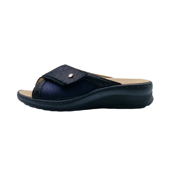 Ciabatte donna estive Hergos H2810 nero vista laterale