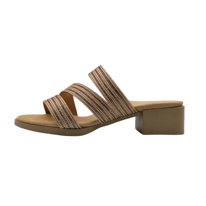 Ciabatte estive eleganti donna Loren A0150 cipria vista laterale