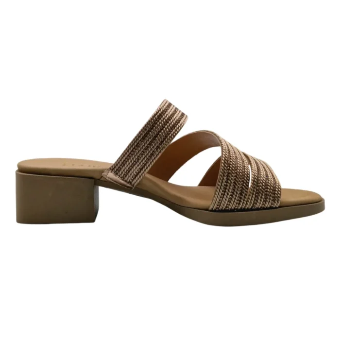 Ciabatte estive eleganti donna Loren A0150 cipria vista mediale