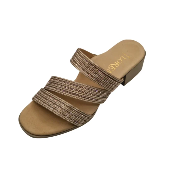 Ciabatte estive eleganti donna Loren A0150 cipria vista superiore