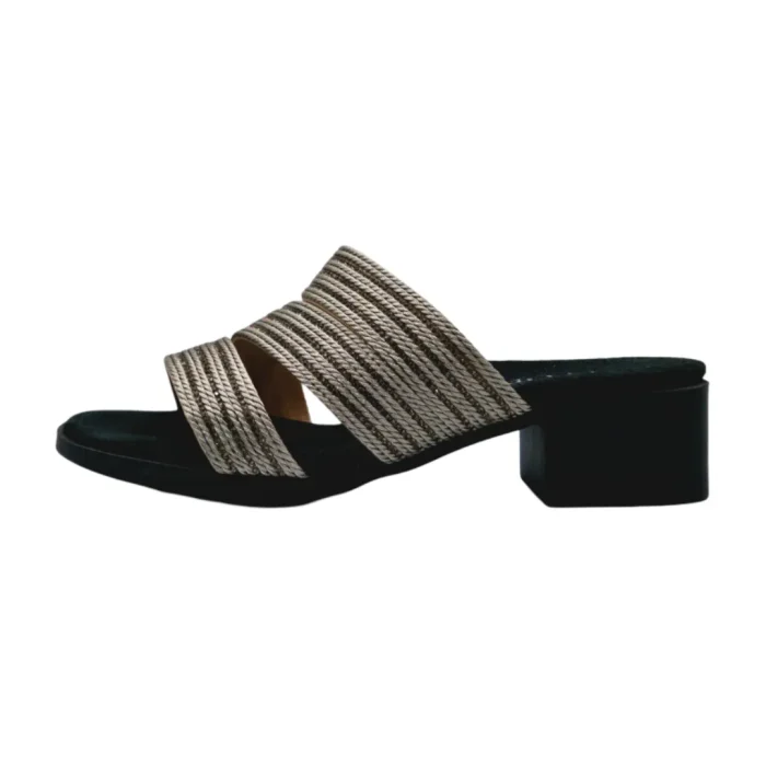 Ciabatte estive eleganti donna Loren A0150 nero vista latrerale