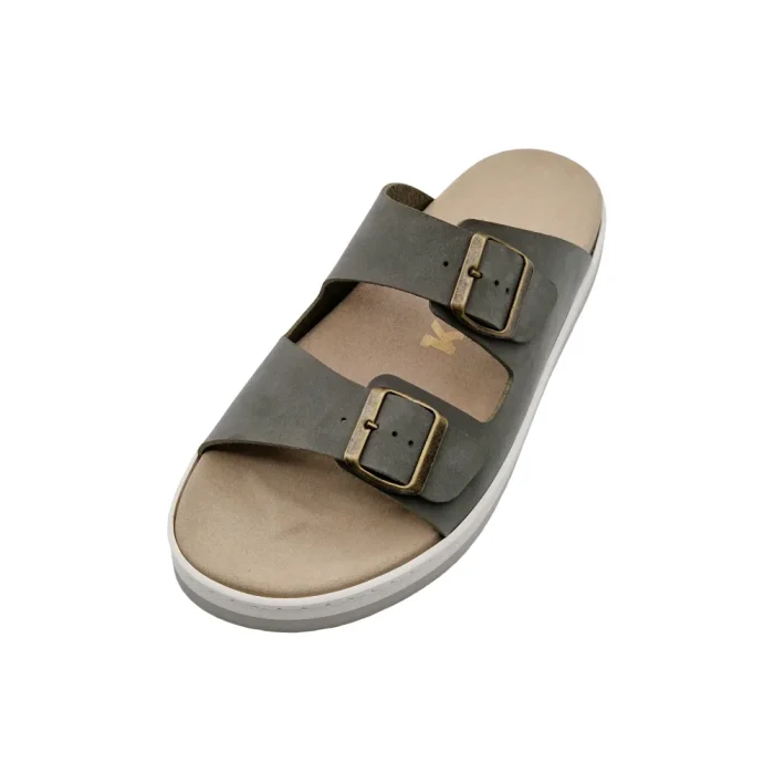Ciabatte uomo plantare estraibile Duna Klit KM11 salvia beige vista frontale Ciabatte uomo plantare estraibile Duna Klit KM11 salvia beige vista frontale
