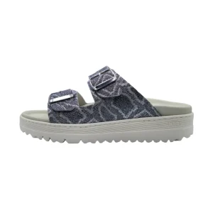 Ciabatte donna Duna Klit KW15Green argento vista laterale