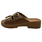 Ciabatte donna Loren T4160 cuoio vista laterale