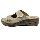 Ciabatte con plantare estraibile donna Podoline Solagna beige vista laterale