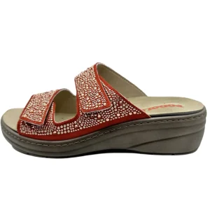 Ciabatte con plantare estraibile donna Podoline Baia ruggine vista laterale