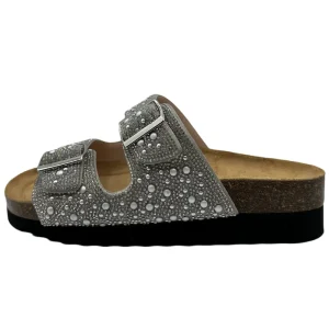 Ciabatte donna Grunland CB0758 argento vista laterale