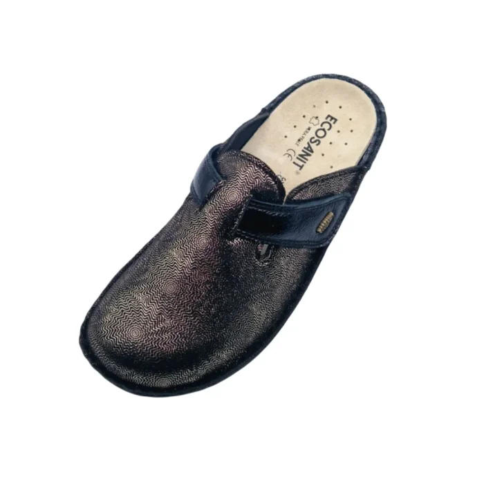 Pantofole elasticizzate donna Ecosanit 113242 incas nero vista superiore