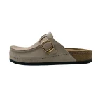 Pantofole mocassino donna Scholl Bora beige vista laterale