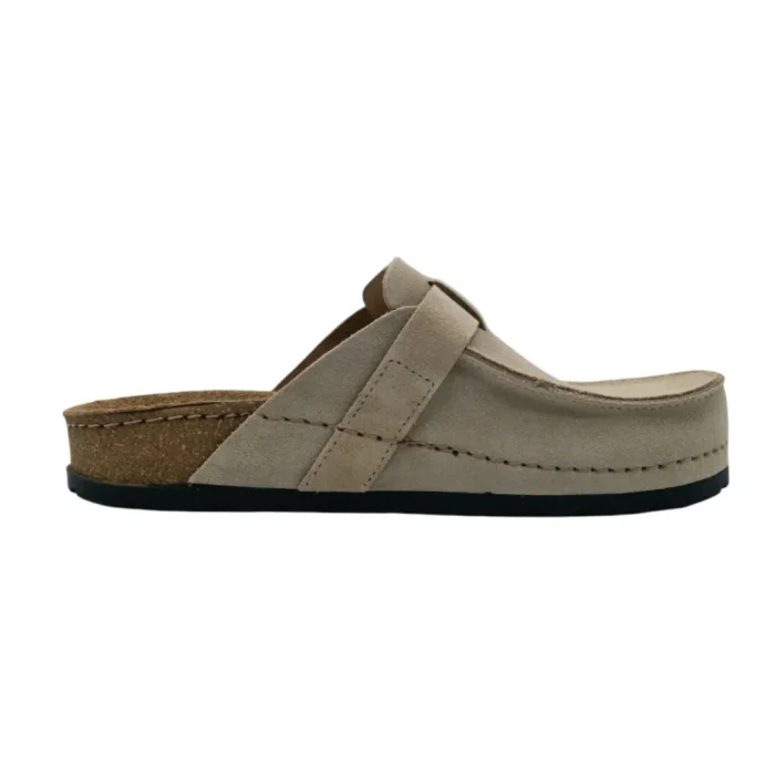 Pantofole mocassino donna Scholl Bora beige vista mediale