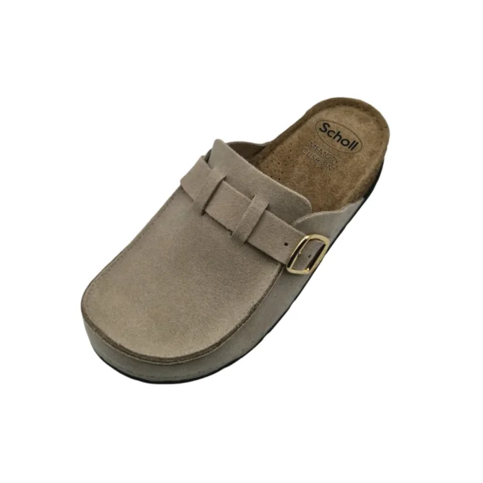 Pantofole mocassino donna Scholl Bora beige vista superiore
