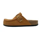 Pantofole mocassino donna Scholl Bora cognac vista laterale