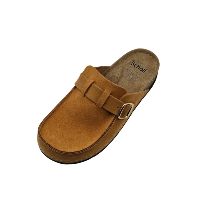 Pantofole mocassino donna Scholl Bora cognac vista superiore