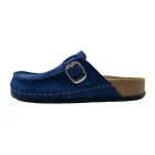 Pantofole mocassino donna Scholl Bora denim vista laterale