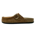 Pantofole mocassino donna Scholl Bora tabacco vista laterale