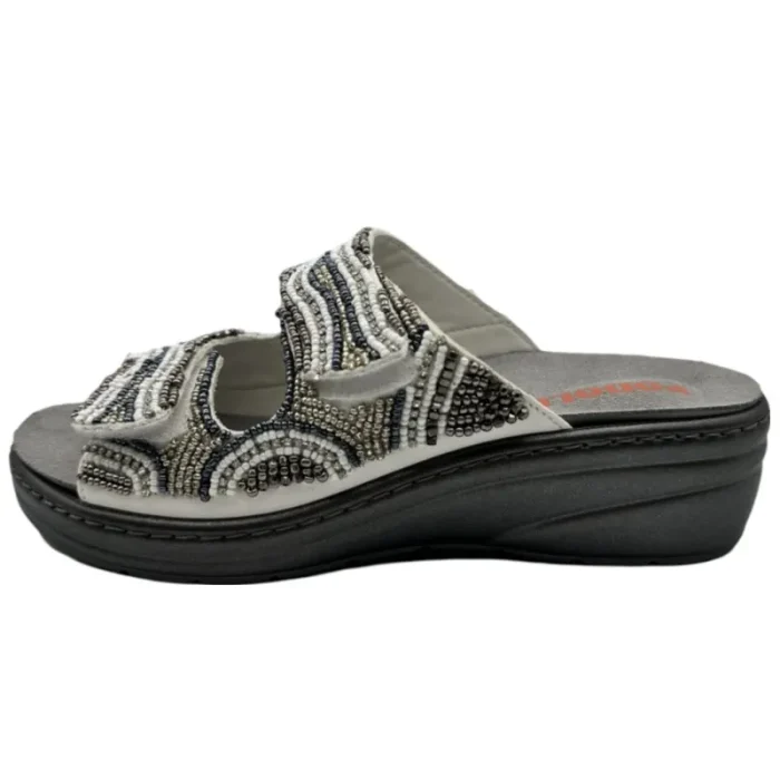 Ciabatte estive donna Podoline Sorisole bianco vista laterale