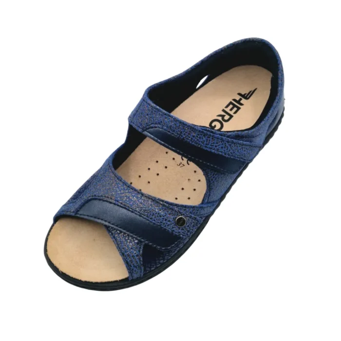 Sandali chiusi donna Hergos H1615 blu vista superiore