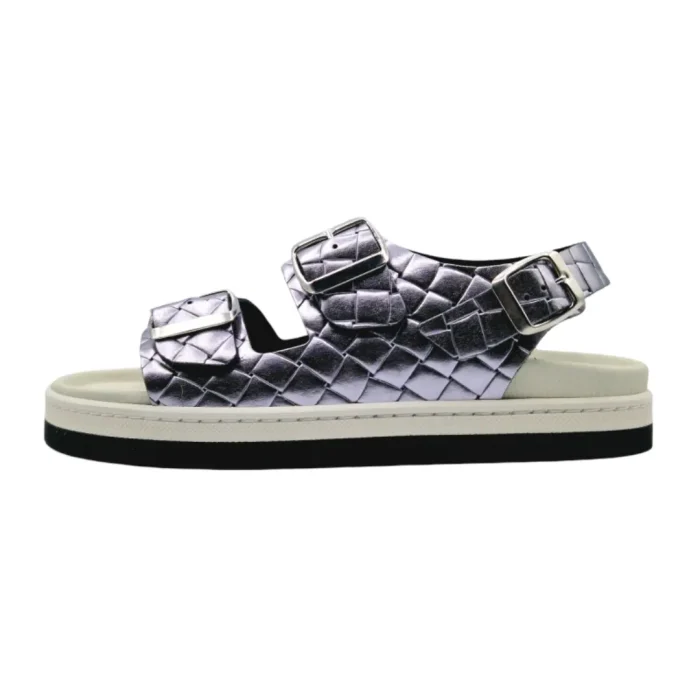 Sandali donna con plantare estraibile Duna Klit KW10Earth fumè vista laterale