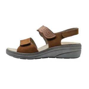 Sandali ortopedici donna Podoline Envie brandy vista laterale