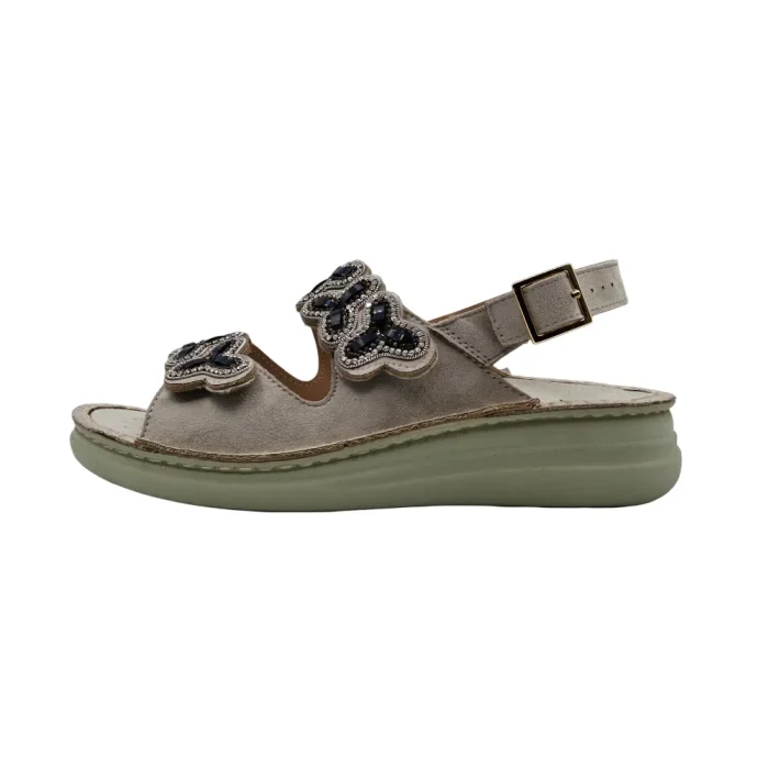Sandalo ortopedico donna Ecosanit 113P021 beige vista laterale
