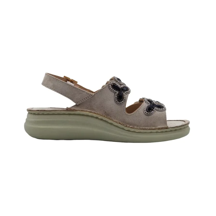 Sandalo ortopedico donna Ecosanit 113P021 beige vista mediale