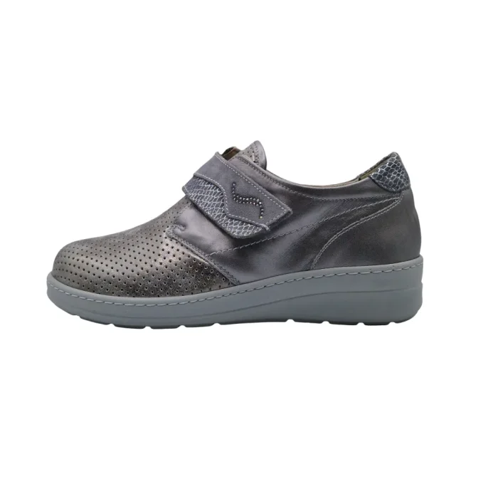 Scarpe elasticizzate donna Loren M3123 perla vista laterale