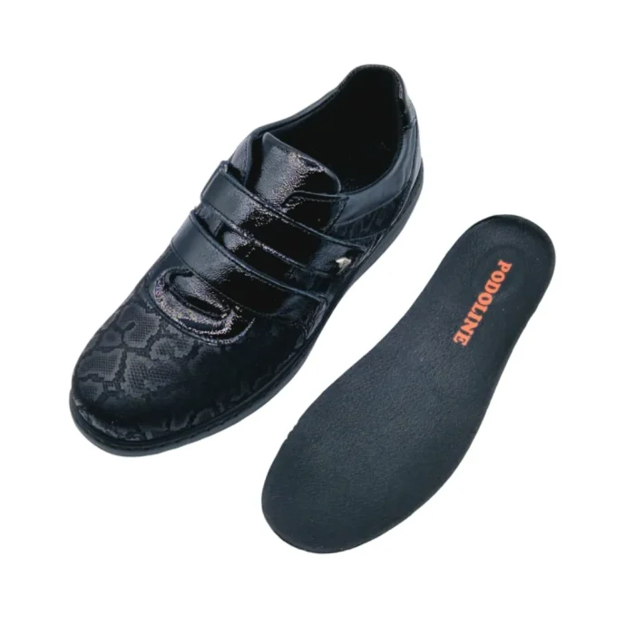 Scarpe elasticizzate donna Podoline Argenta nero culubro plantare estraibile