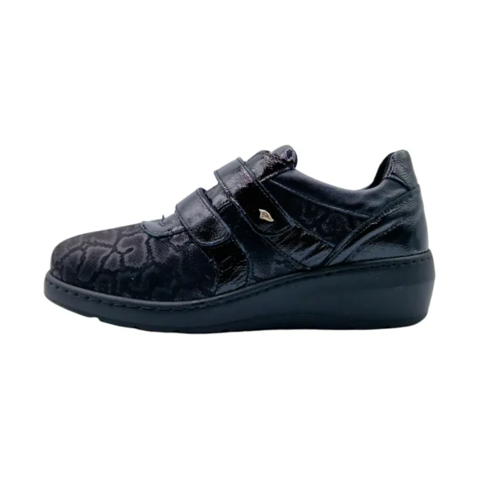 Scarpe elasticizzate donna Podoline Argenta nero culubro vista laterale