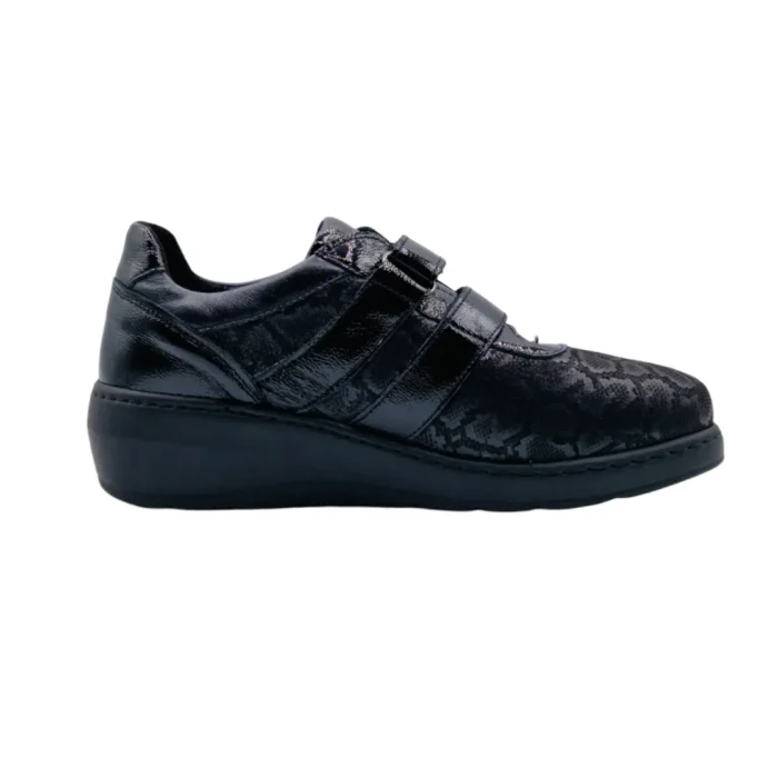 Scarpe elasticizzate donna Podoline Argenta nero culubro vista mediale