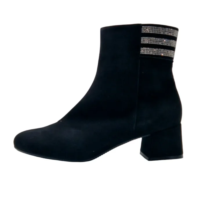 Stivaletti eleganti donna Loren 60939 camoscio nero vista laterale