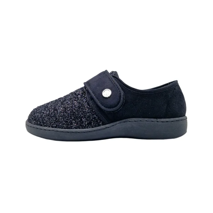 Pantofole chiuse donna Ecosanit 142413 ny nero vista laterale