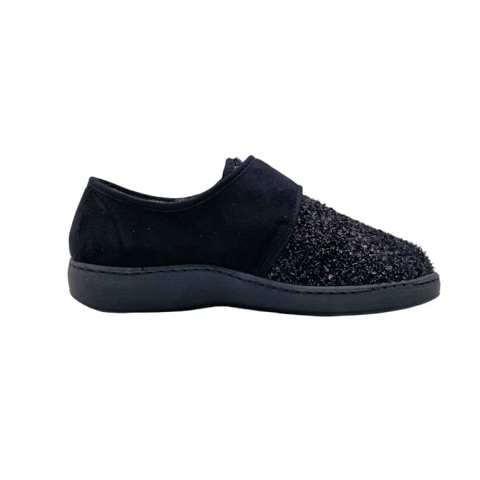 Pantofole chiuse donna Ecosanit 142413 ny nero vista mediale