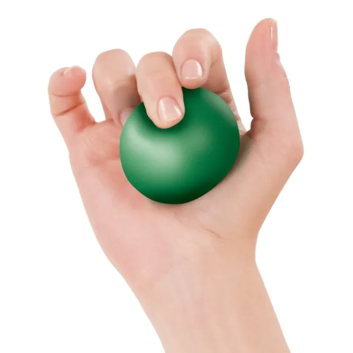 Pallina morbida per riabilitazione mano Tecniwork compressa dal medio
