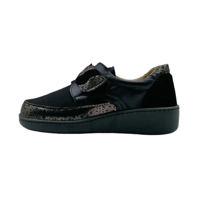 Scarpe elasticizzate con velcro donna Loren L8214 vista laterale