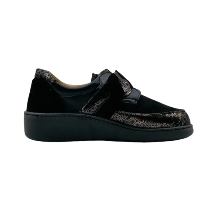 Scarpe elasticizzate con velcro donna Loren L8214 vista mediale