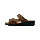 Ciabatte donna con plantare estraibile Ecosanit 113P012 leopardo beige vista laterale