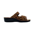Ciabatte donna con plantare estraibile Ecosanit 113P012 leopardo beige vista mediale
