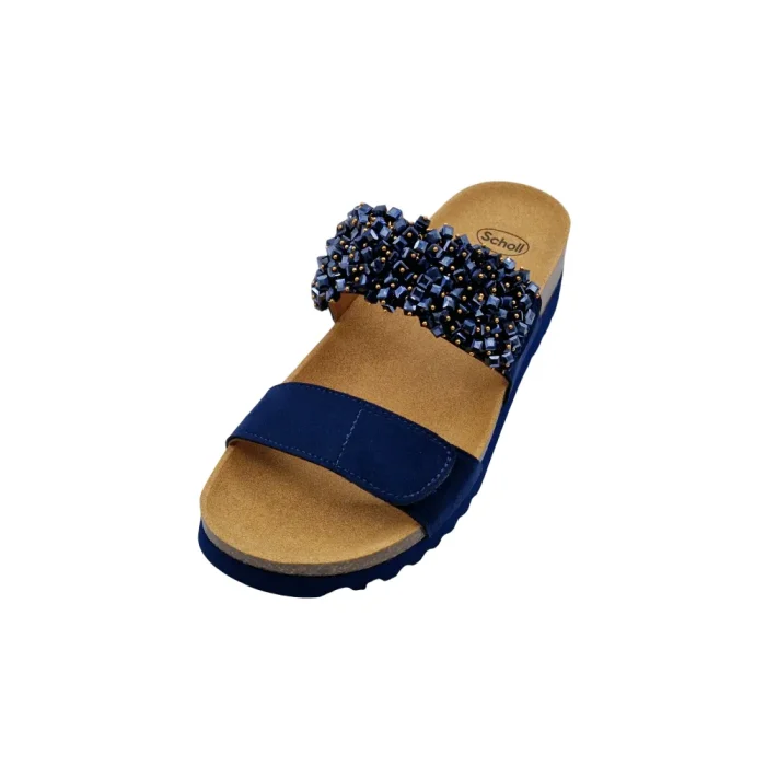 Ciabatte donna estive Dr Scholl Sahara 2 straps blu navy vista superiore