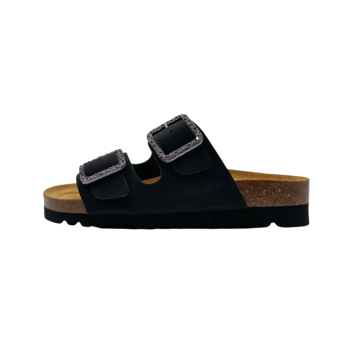 Ciabatte donna estive Grunland CB1819 nero vista laterale Ciabatte donna estive Grunland CB1819 nero vista laterale