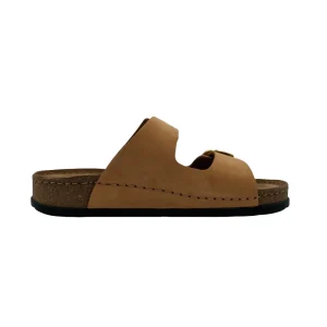 Ciabatte donna estive Scholl Bora 2 Buckles cognac vista mediale