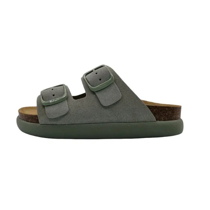 Ciabatte donna estive Scholl Noelle Chunky salvia vista laterale