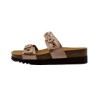 Ciabatte donna plantare bioprint Scholl Kaia 2 straps oro rosa vista laterale