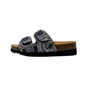 Ciabatte donna plantare bioprint dr scholl Cadice 2 straps nero vista laterale