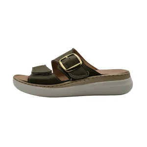 Ciabatte donna plantare estraibile Podoline Cana oliva vista laterale