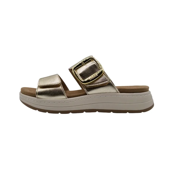 Ciabatte donna plantare memory cushion Dr Scholl Scilla 2 straps oro vista laterale